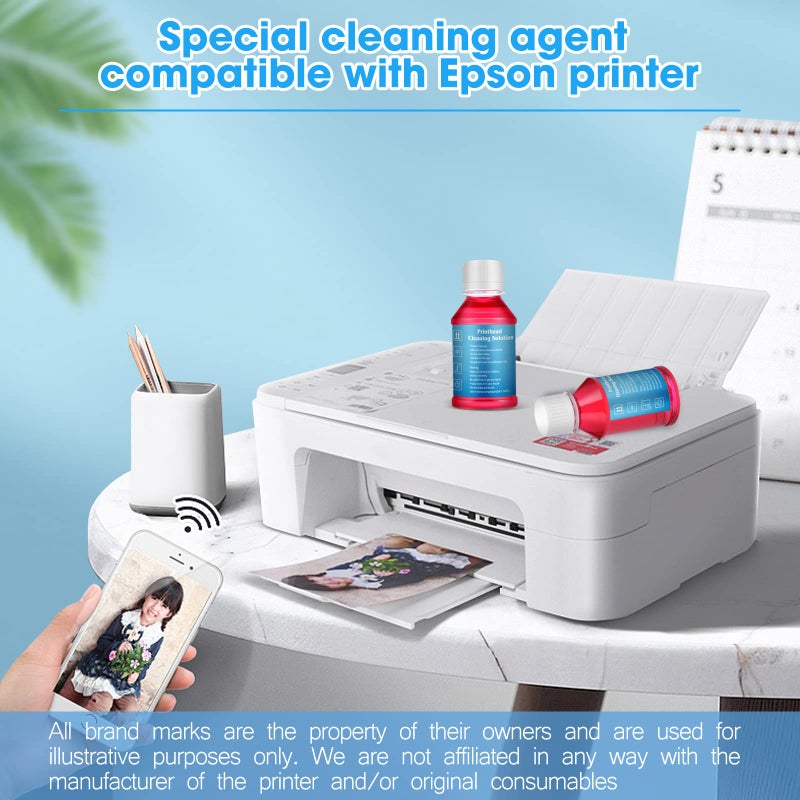 CoYlBod Inkjet Printers Printhead Cleaning kit for Epson Workforce 325 323 320 845 840 645 635 633 630 545 435 60-3.4oz 100ml Nozzle Cleaner - Image 2